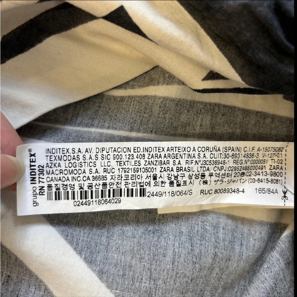 ZARA PRINTED CROPPED SHIRT BLOGGERS FAV BLACK / WHITE S Knot Front Collared - Picture 13 of 16